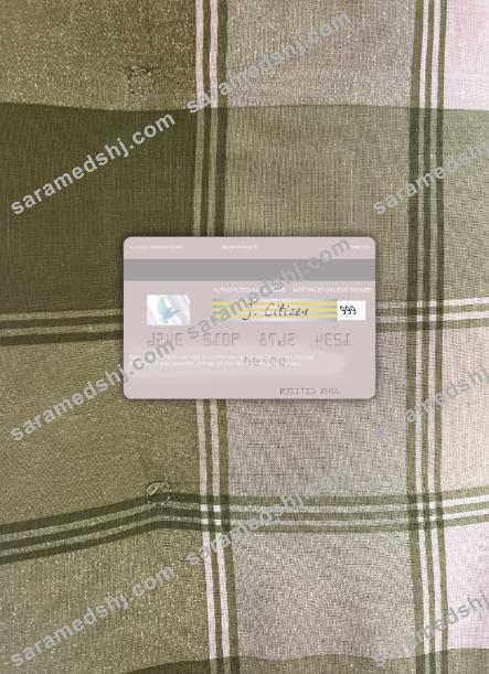 Israel Bank Hapoalim visa debit card photolook back